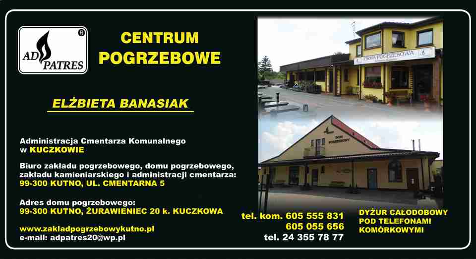 "AD PATRES" Centrum Pogrzebowe Elżbieta Banasiak - nagrobki KUTNO nagrobki KUTNO